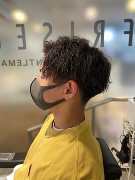 ビフィーノ モーダ 苦楽園店(bifino moda) ツイストスパイラルパーマツーブロックメンズマッシュメンズヘア