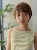 大人かわいい前髪セシルカットココアブラウンフリンジウェーブ