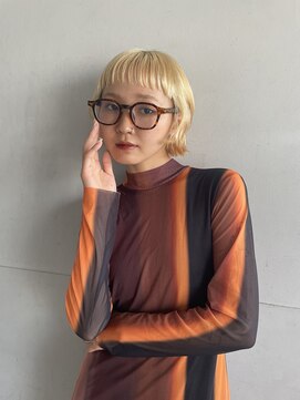 ノラキチジョウジ(NORA KICHIJOJI) ハイトーンカラー耳かけウルフボブフェイスレイヤーカット