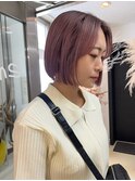 ピンクベージュボブ