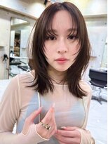 サイン 表参道(SIGN)&nbsp;韓国ヘアーハッシュカットレイヤーカットグレージュブリーチ無し