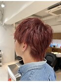 メンズマッシュブリーチカラーブロンドカラーハイライトカラー