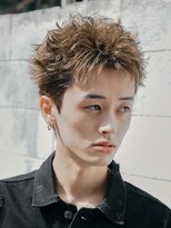 ツイストスパイラルパーマスパイキーショートアップバングメンズ