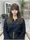 ◎王道ミディアムレイヤーカット　グレージュブラウン