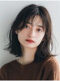 ナチュラルボブミニウルフチェリーブラウン20代30代40代50代