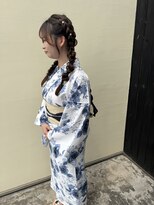 アオトソラ&nbsp;ツイン編みおろし×浴衣