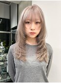 ラベンダー味あるグレージュ ハッシュカット