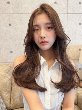 アンジェリカラボ 梅田店(ANGELICA LABO) 韓国風くびれレイヤーカット×グレージュ×透明感ブラウン川又