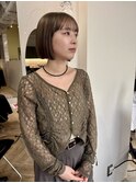 韓国/顔周りレイヤー/ダブルカラー/ベージュ/前髪新潟長岡宮関