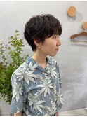 ピアスが映える大人のショートパーマ　毎朝が楽になる