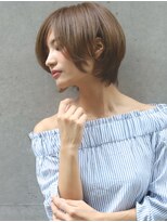 ロシェ 横浜店(loche)&nbsp;ナチュラルショート×ミルクブラウン×くびれヘア横浜駅