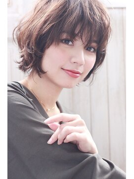 シエナ 渋谷(Siena) Siena 渋谷 ニュアンスカールマッシュショート×モカベージュ