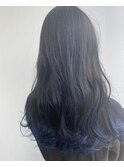 韓国スタイル 韓国ヘアー 毛先BLUE