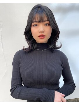 ロンド マーレ 天神大名店(Lond mare) NEW STYLE 黒髪前髪ありで作る韓国スタイル ブルーブラック