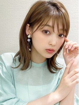 シルクレイ 新宿店(Silk-lei) 大人可愛い小顔くびれヘア/薄めバング/外ハネミディアム新宿