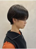 ハンサムショート前下がりボブ切りっぱなしボブニュアンスパーマ