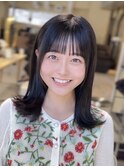 (外ハネ/シースルーぱっつん前髪/おくれ毛/似合わせカット)
