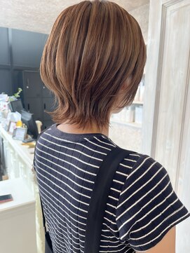 キャアリー(Caary) 福山人気caaryショートウルフスタイル大人ミルクブラウン20代