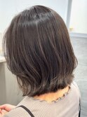 外ハネボブ/グレージュカラー/ヒト幹水素トリートメント