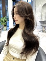 シティ(CITY)&nbsp;韓国風レイヤーカット ロングウルフレイヤー 黒髪 ネビージュ