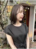 島田/くすみベージュ 髪質改善 ブリーチ無し サイドバング 大人
