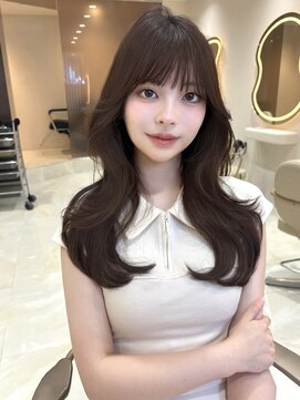 サイン 渋谷(SIGN) 韓国ヘアーハッシュカットレイヤーカットグレージュブリーチ無し