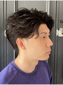 メンズセンターパート　高松フェザーパーマ