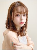ミディアムレイヤー、外ハネボブ、グレージュ☆