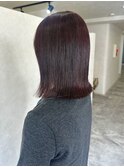 ブリーチなし　レッドブラウン　ボブ　髪質改善カラー
