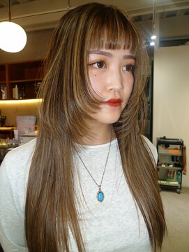 ベンジー 中目黒店(benji) 抜け感デザイン　ハイライトカラー　ロングレイヤー