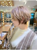 【石田勇士郎】デザインカラー厚めバングローライトスリークボブ