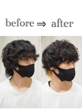 ヨシザワインク プレミアム 横浜 桜木町店(YOSHIZAWA Inc. PREMIUM) ビフォーアフターマスクが似合うマッシュウルフインナーカラー