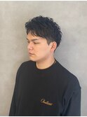 ウケ抜群ツーブロック波巻き束感ショートアップバング【新大阪】