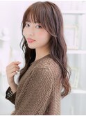 ミルクティーブラウンくせ毛風レイヤーロングa上尾20代30代40代