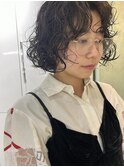 ボブ×デザインパーマ☆ボブパーマ☆アッシュブラック