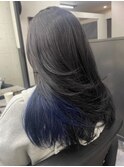 ブルーラベンダー　縮毛矯正　インナーカラー　ブルベ　透明感