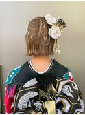20代成人式卒業式向け♪ナチュラルカラー編み込みアレンジヘア