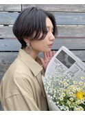 ショートカット丸みショート耳掛けひし形小顔ハンサムショート