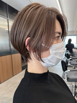 ソワネ 表参道(soigne) 大人ショートボブくびれショートヘア顔周りレイヤーカット50代◆