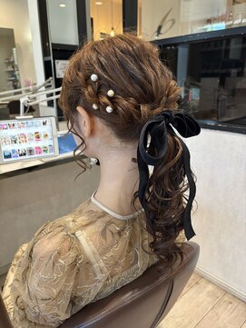 カイノ いずみおおつCITY店(KAINO) リボン×パールで上品ヘアセット