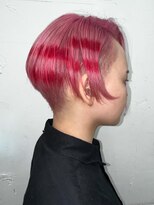 クク(QUQU)&nbsp;ピンク　ボブ　ボーダー