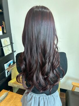 ヘアー ワークス ボナ 前橋店(HAIR WORKS bona.) 大人の色気と透明感◎レッドブラウン×柔らかウェーブ