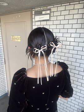 ソノ(sono) ツイン　カチモリ　リボン　参列ヘア