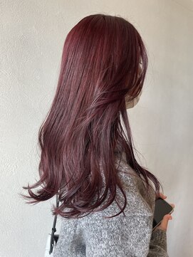 アコット(Acotto.) ブリーチなしダブルカラーのワインレッド