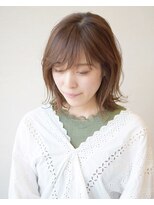 ロンデル(RONDEL)&nbsp;外はねミディ／ナチュラルベージュ