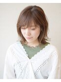 外はねミディ/ナチュラルベージュ