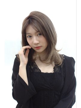 バグズ ヘアデザイン 桔梗が丘店(Baguz HAIR DESIGN) ワンカールミディアムレイヤー☆ミルクティアッシュ