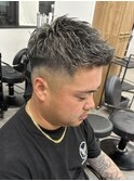 スキンフェードクロップ短髪バーバーアップバングツーブロック