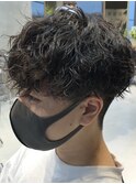 ツイストスパイラルパーマ波巻きスパイラル刈り上げマッシュ