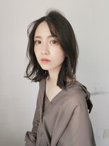 外ハネミディアム×髪質改善水素カラー